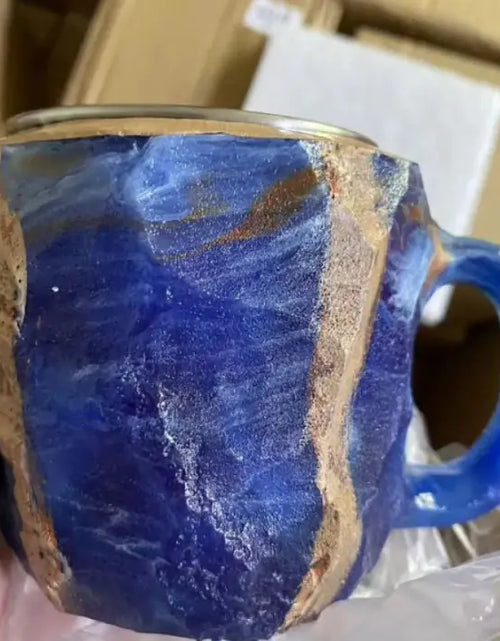 Charger l'image dans la visionneuse de galerie, Tasses à café en résine 400 ml avec poignées en forme de cristal minéral, élégantes tasses imitation cristal minéral pour la maison, le bureau, cadeau de Noël, gadgets de cuisine

