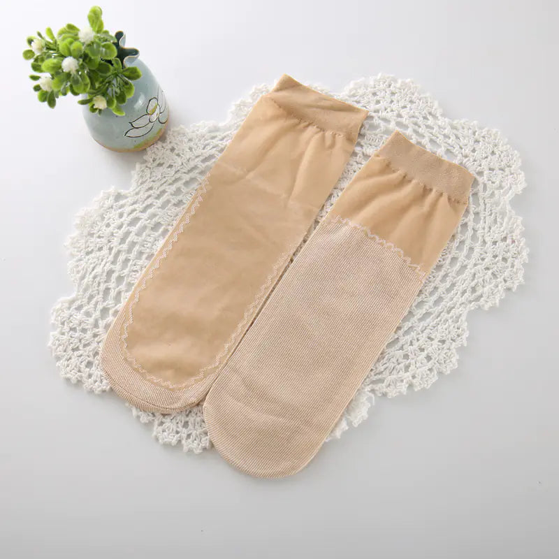 Ladies Non-Slip Cotton Short Stockings