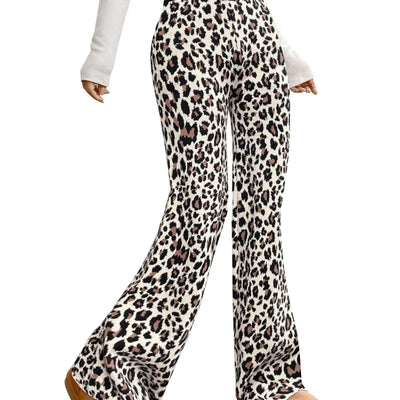 MakeMeChic Womens Wide Leg Pants Ribbed Knit High Waist Casual Pants Lounge Pants Beige Small