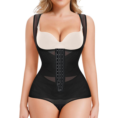 Nebility Womens Shapewear Bodysuit Tummy Control Faja Body Shaper Butt Lifter Open Bust Waist Trainer Compression Bodysuit