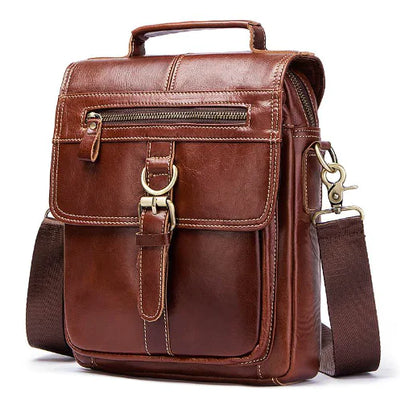 Leather Clamshell Crossbody Bag for Men (Single Piece)
