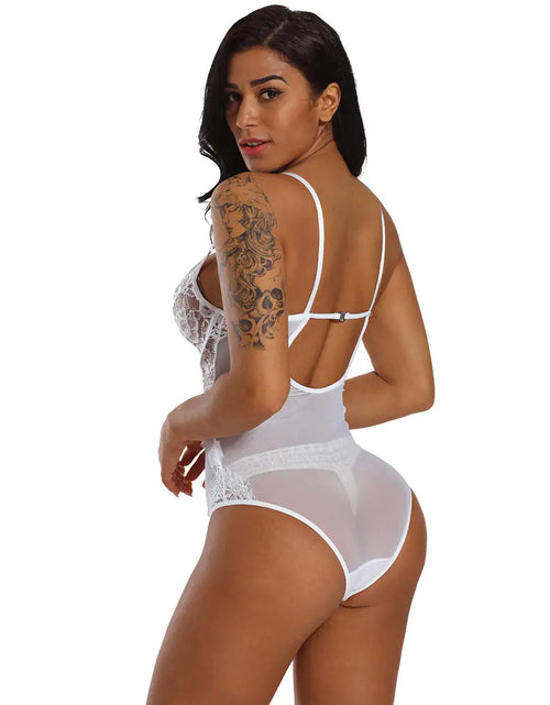 Charger l'image dans la visionneuse de galerie, Lingerie sans manches, Bodystocking, Combinaison transparente
