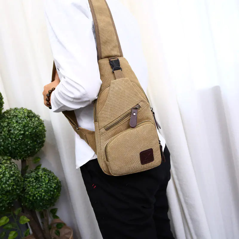 Canvas Crossbody Bag for Men - Trendy Chest Bag