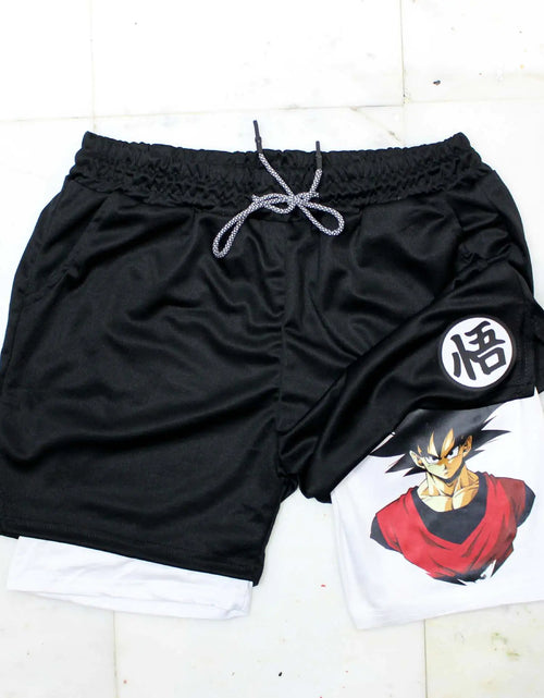 Load image into Gallery viewer, 2023 Summer Men&#39;s Double Layer Anime Print Shorts

