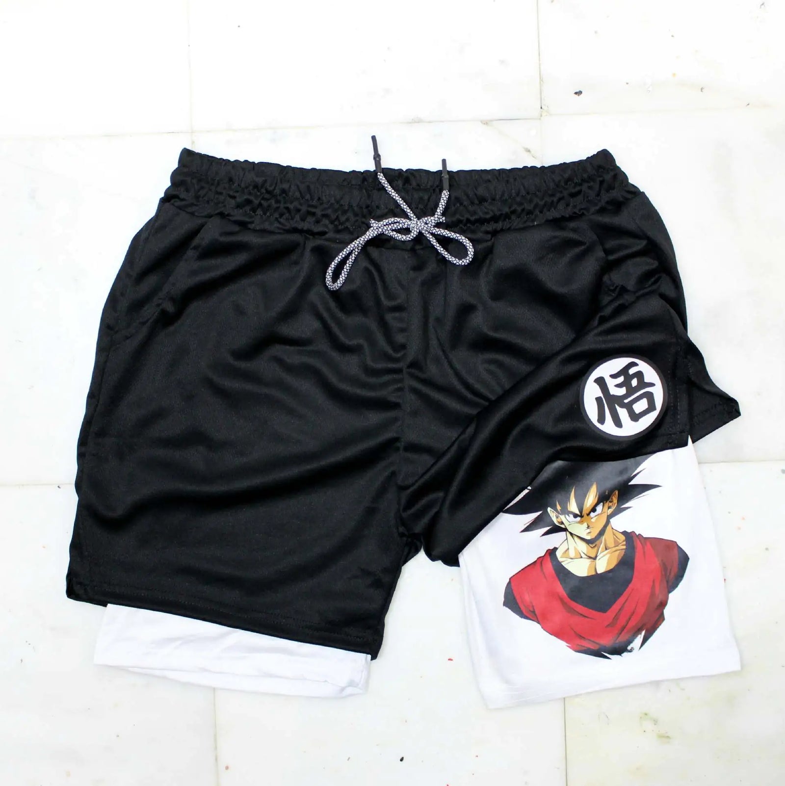 2023 Summer Men's Double Layer Anime Print Shorts