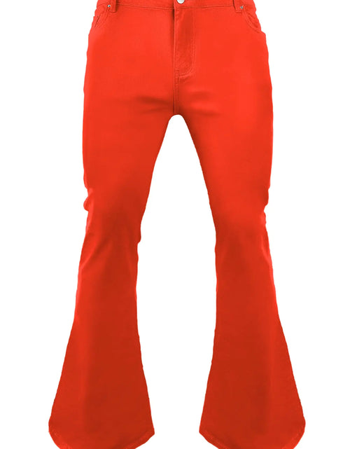 Load image into Gallery viewer, Mens Vintage Bell Bottom Pants 70sDisco Flared Pants Fit 70sOutfits for MenMens Bell Bottom Jeans Orange
