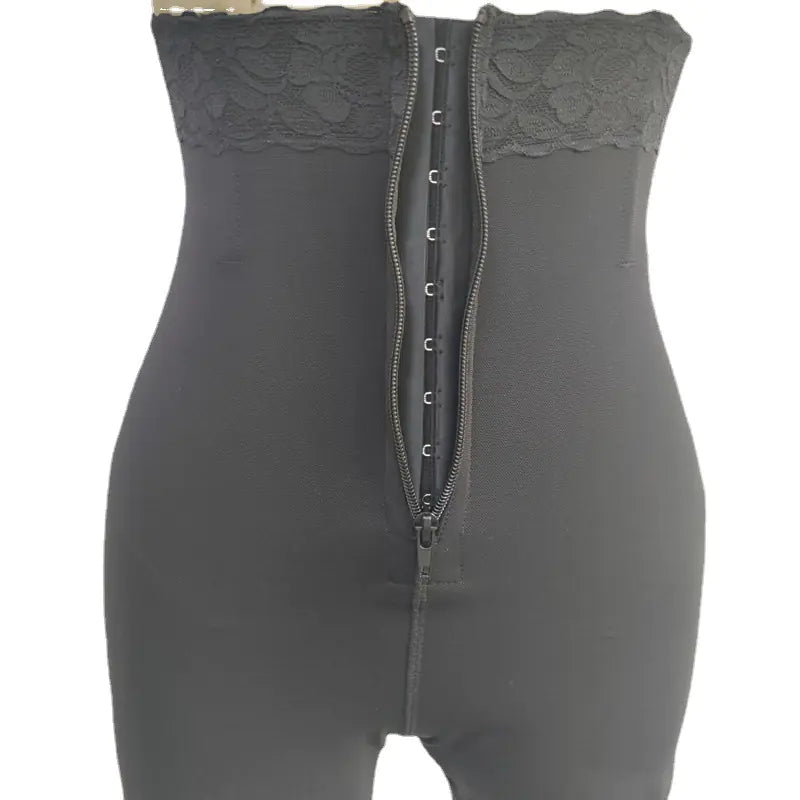 Mid-Rise Shapewear Control Briefs with Lace and Zipper