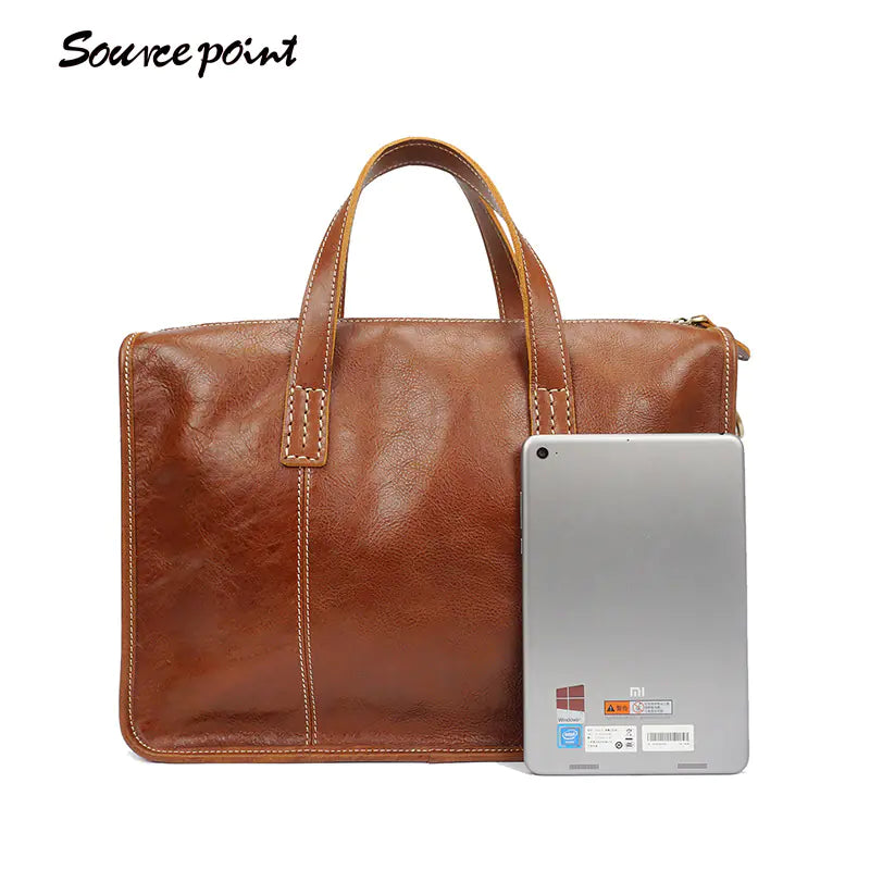 Vintage Leather Messenger Bag for Men
