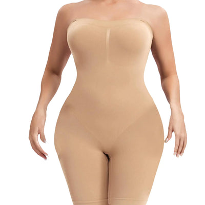Sliot Strapless Shapewear for Women Tummy Control Shapewear Strapless Bodysuit Tube Top Shapewear Strapless Shapewear Bra (Beige XX-Large)