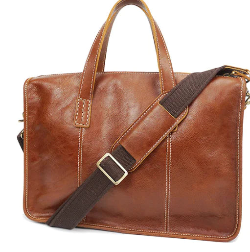 Vintage Leather Messenger Bag for Men