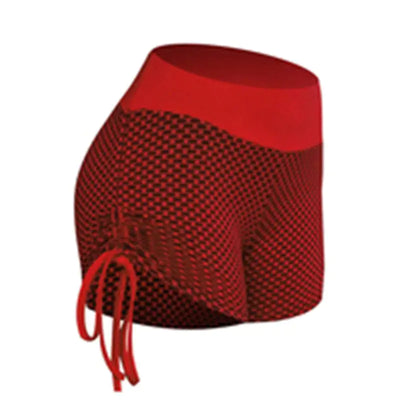 High-Waist Stretch Drawstring Running Leggings
