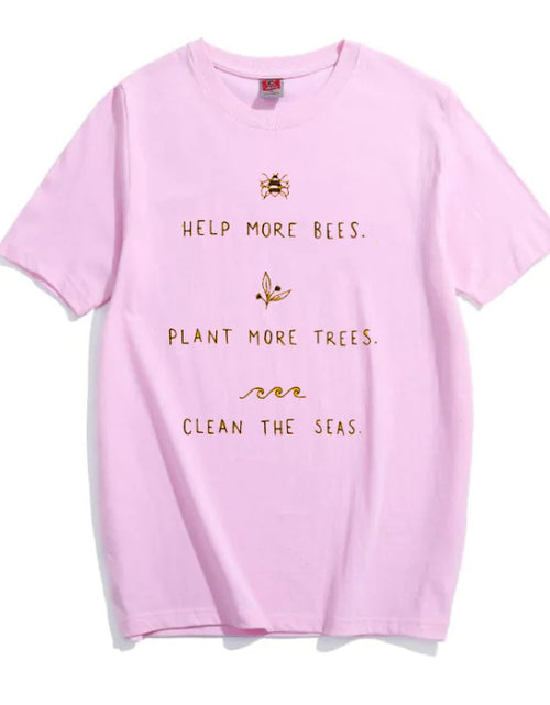 Load image into Gallery viewer, Help More Bees Plant Trees Graphic Tee Shirt
