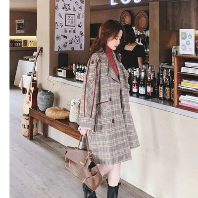 Retro Plaid Windbreaker Jacket