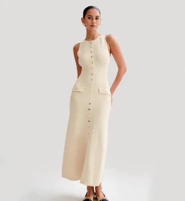 Load image into Gallery viewer, Elegant Knitted Sleeveless Long Dresses
