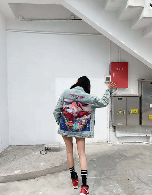 Load image into Gallery viewer, Dinosaur Patch Denim Jacket

