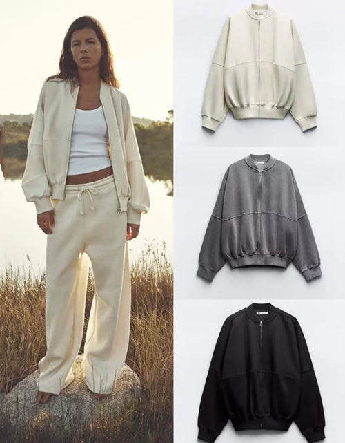 Load image into Gallery viewer, Zipper Bomber Jacket and Pants
