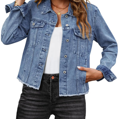 luvamia light weight jean jacket for women jacket jeans for women shacket jacket women dark denim jacket for women lightweight jean jacket women for summer Medium Blue Size Medium Fits Size 8 10