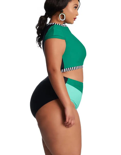 Load image into Gallery viewer, Plus Size Women&#39;s High Waisted Bikini Swimwear
