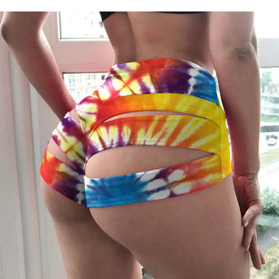 Fashionable Stretch Print Yoga Track Shorts