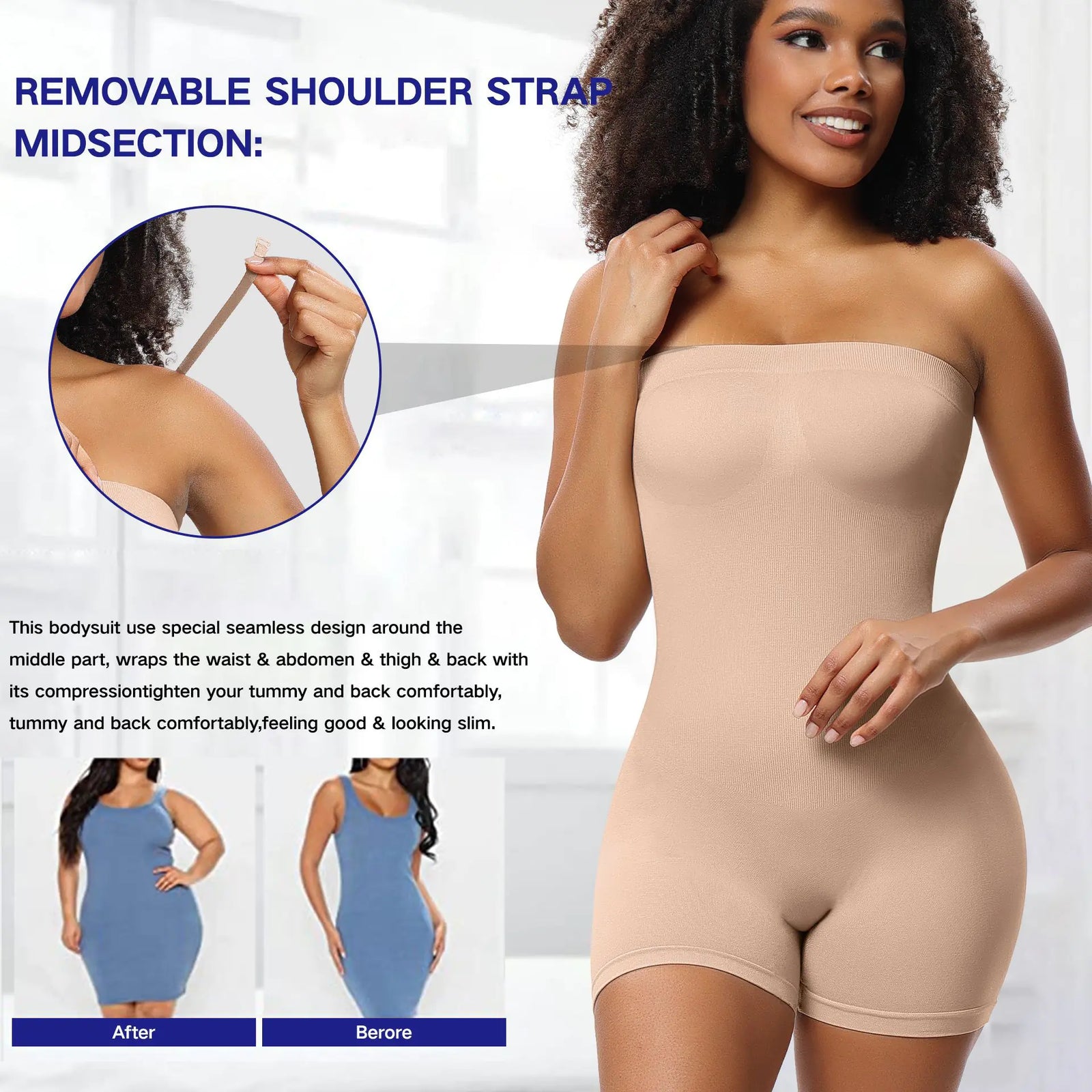 Body moldeador para mujer personalizado con tirantes desmontables