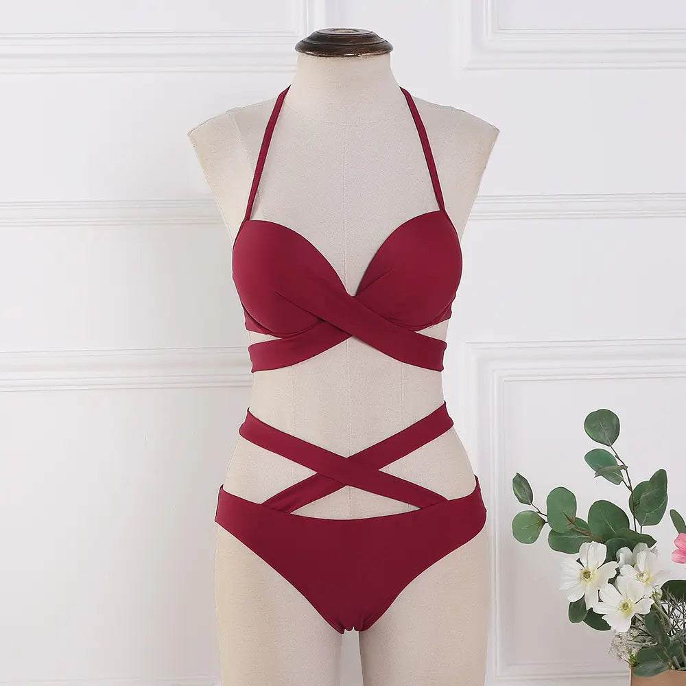 2023 Women's Color Block Bikini Swimwear (Wholesale)
