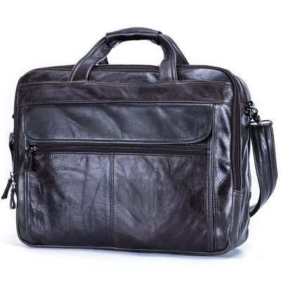 15.6 Inch Leather Laptop Bag for Business Men