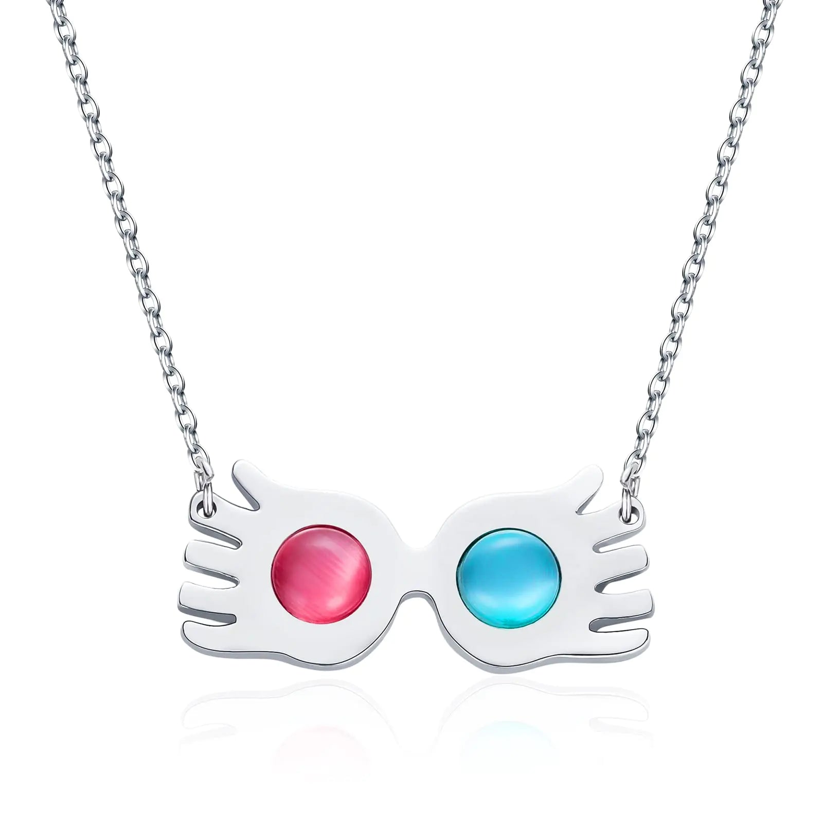 Catuni Luna Lovegood Collar Gafas Luna Lovegood Collar Ópalo Spectrespecs Colgante Joyería de disfraz Regalo