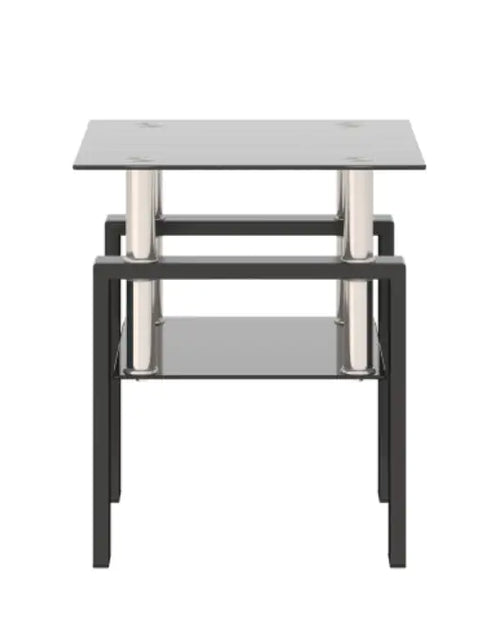 Load image into Gallery viewer, 1-Piece Modern Tempered Glass Tea Table Coffee Table End Table, Square Table For Living Room, Black
