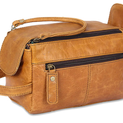 CRAFAT Toiletry Bag for Men - Travel Toiletry Bag for Men - Leather Dopp Kit Shaving Bag for Mens - Gifts for Men Who Have Everything