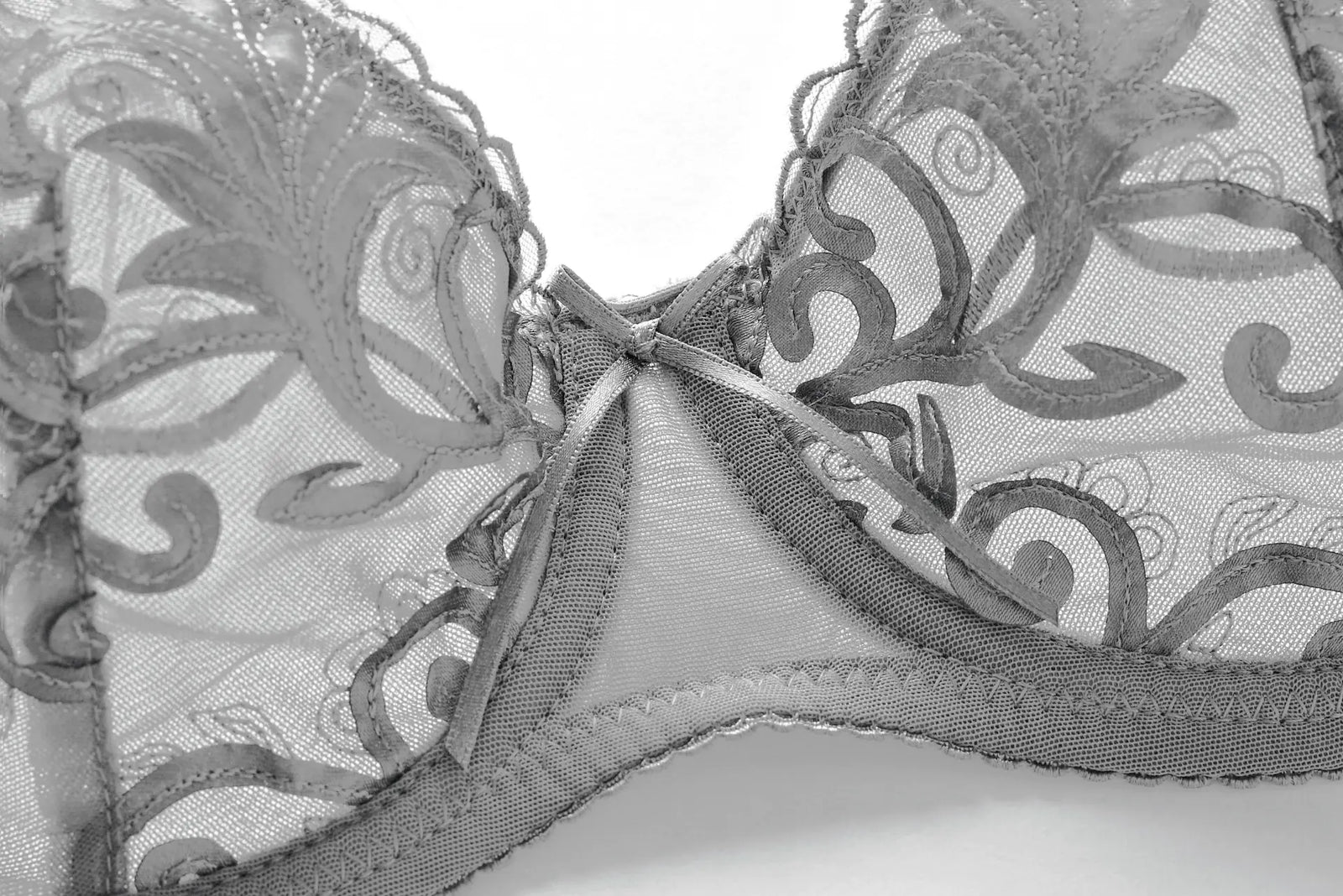 European Fashion Lingerie, Ultra-Thin Embroidered Bra Set
