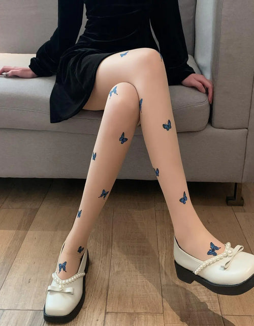 Load image into Gallery viewer, Blue Bowknot Women's Pantyhose Stockings
