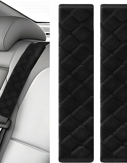 Cargar imagen en el visor de la galería, 2Pcs Car Seat Belt Padding10.6In (27cm) Car Seat Belt Shoulder Strap Cover Car Accessories InteriorSoft Shoulder Strap Covers Seat Belt Protector Make Neck and Shoulders More Comfortable(Black)
