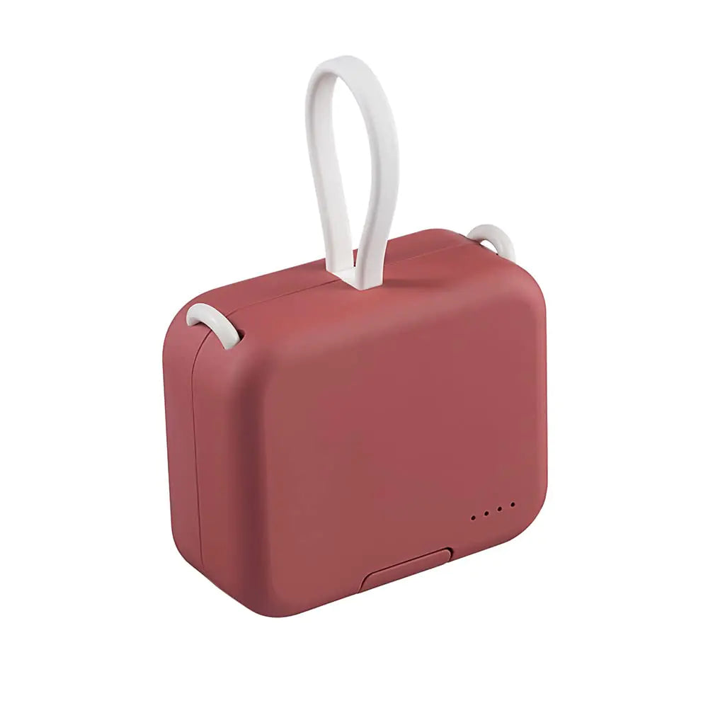 Cargador portátil pequeño ODGUV 4000mAhBonita batería externa con cable incorporadoMini cargador de teléfono USB C de carga rápidaBatería externa ultracompacta para iPhone Samsung GoogleRojo