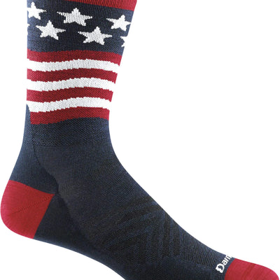 Darn Tough Mens Patriot Micro Crew Ultra-Lightweight - Medium Stars and Stripes Merino Wool Socks for Running