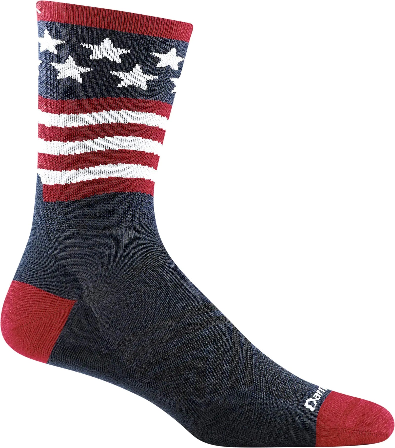 Darn Tough Mens Patriot Micro Crew Ultra-Lightweight - Medium Stars and Stripes Merino Wool Socks for Running