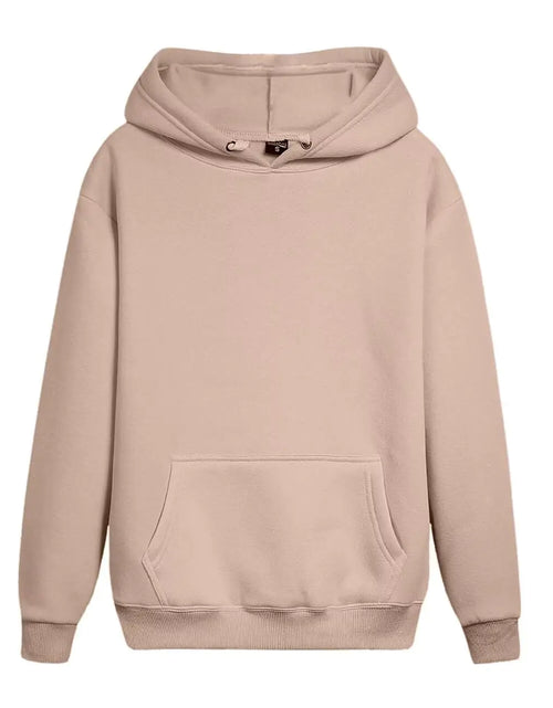 Cargar imagen en el visor de la galería, babyhealthy Sudaderas con capucha informales de forro polar para mujer, suéteres de manga larga con bolsillo, albaricoque
