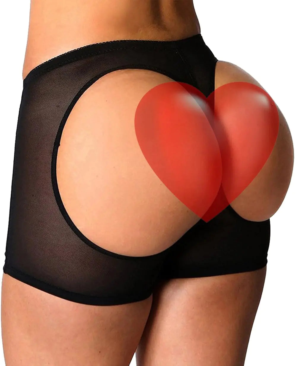 FUTATA Short gainant rehausseur de fesses pour femme, contrôle du ventre, rembourré, noir