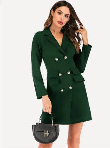 Load image into Gallery viewer, Buttoned suit jacket dress
