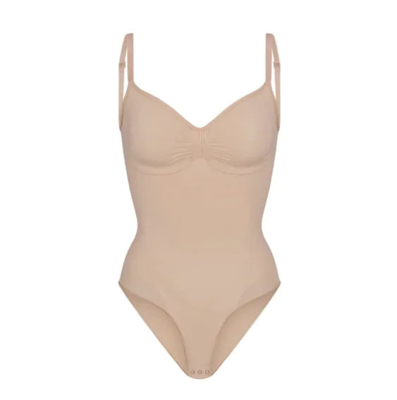 High Elastic Seamless Shapewear Jumpsuit with Sling and Open Back