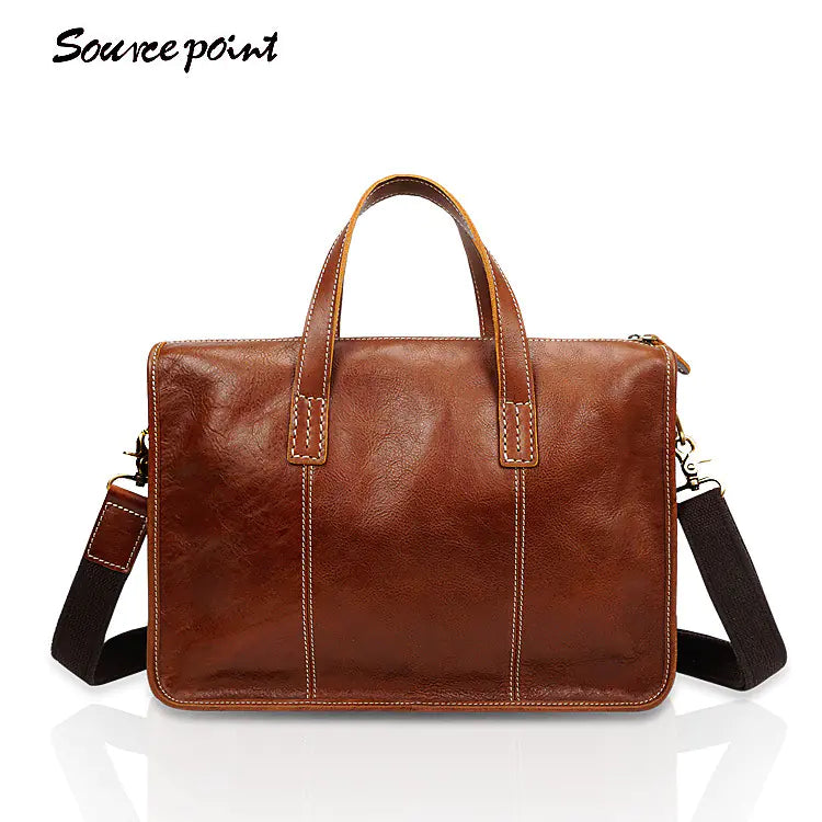 Vintage Leather Messenger Bag for Men