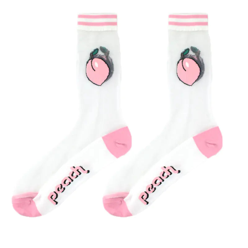 Fashionable Thin Mid Tube Flower Forest Glass Stockings