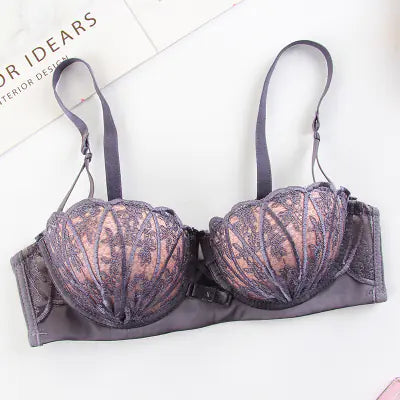 Load image into Gallery viewer, Lace Embroidered Wireless Bra and Lingerie Set
