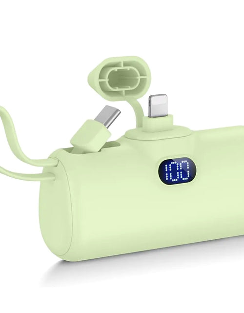 Cargar imagen en el visor de la galería, Cargador portátil EMEHIO Mini Power Bank 5000mAh Cargador de teléfono Batería compacta para iPhone y Android Cable USB C Pantalla LCD Batería externa compatible con iPhone 14/13/12/11/XS/X/8/7/6/5
