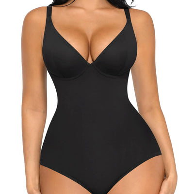Body de faja FeelinGirl para mujer, control de abdomen, levantador de glúteos, braga, tops de body con cuello en V profundo