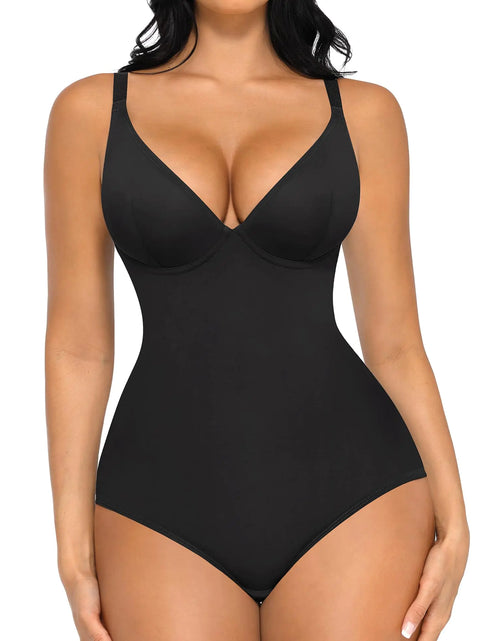 Cargar imagen en el visor de la galería, Body de faja FeelinGirl para mujer, control de abdomen, levantador de glúteos, braga, tops de body con cuello en V profundo
