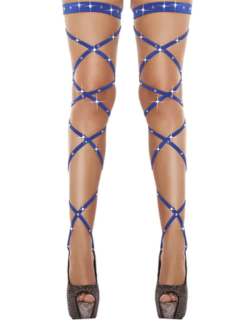 Load image into Gallery viewer, Rhinestone Hollow Cross Strap Stockings

