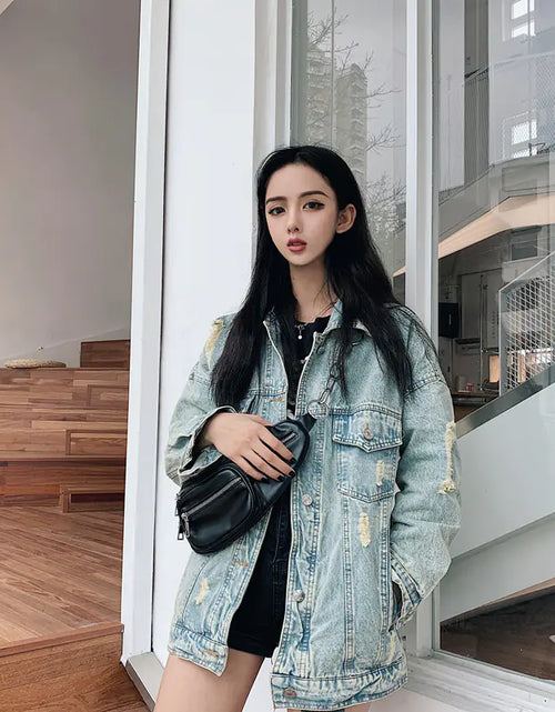 Load image into Gallery viewer, Dinosaur Patch Denim Jacket
