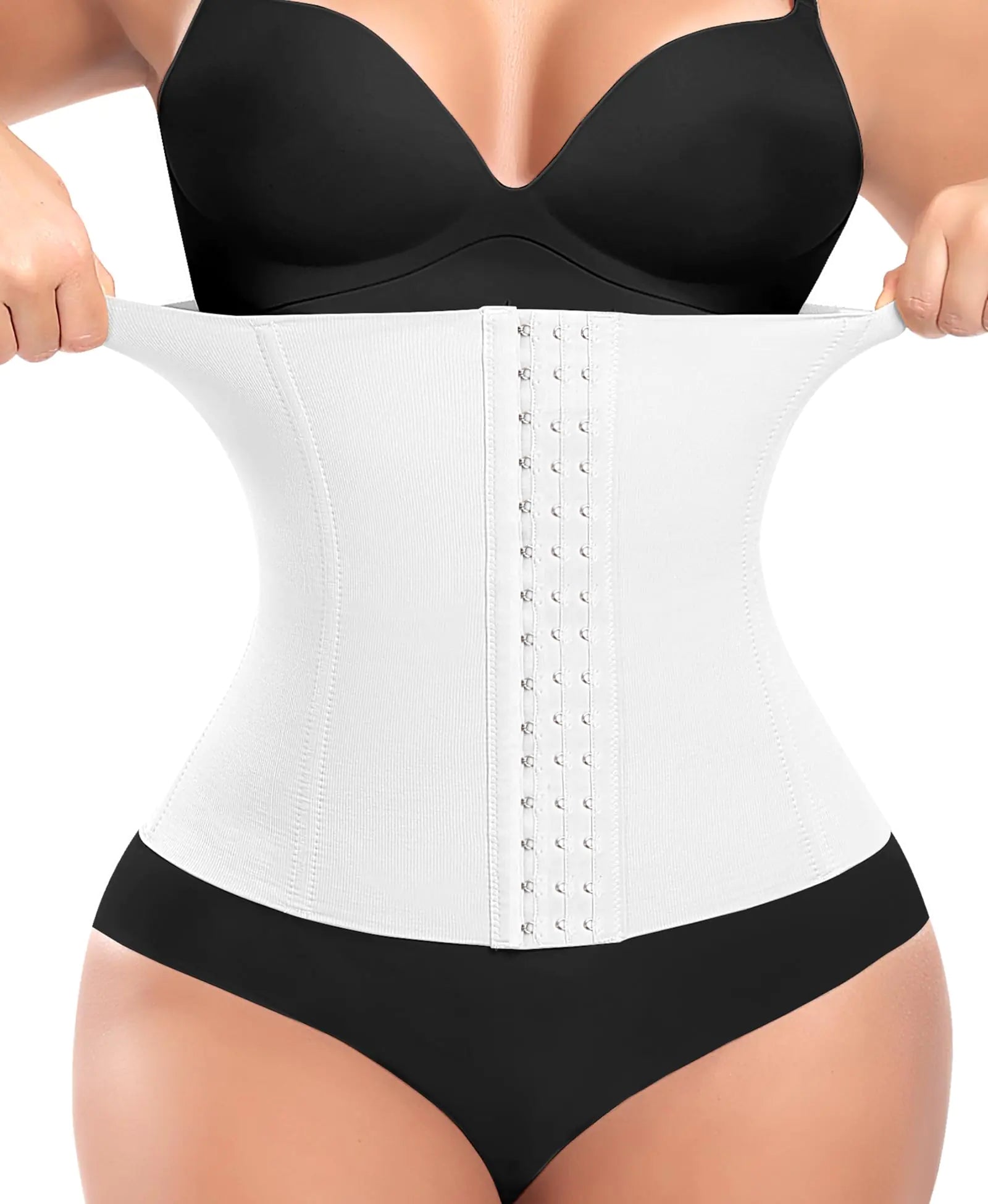 Werena Waist Trainer for Women Corset Shapewear Tummy Control Slimming Body Shaper Girdle Waist Cincher Postpartum Belly Band(B# White(Height: 11") X-Small)