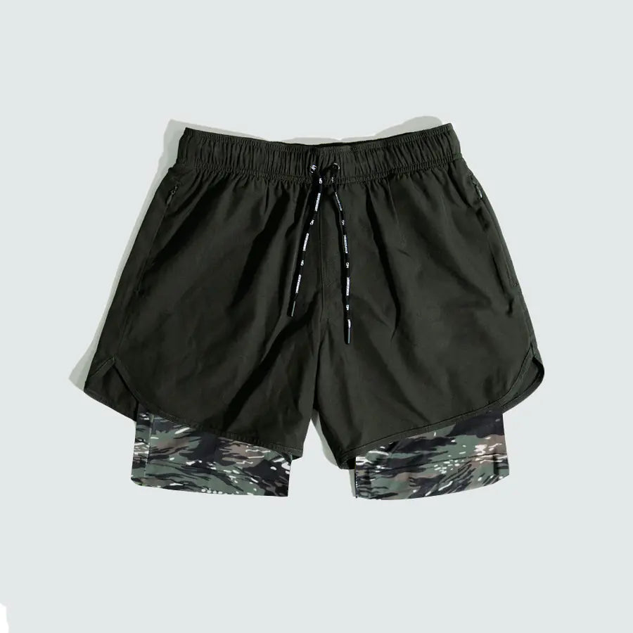 Double Layer Gym Pants with Loose Zip Pockets