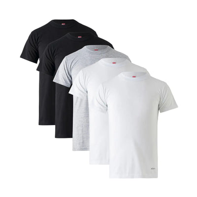Mody Mens Undershirts 5-Pack Crew Neck Mens T-Shirts Short Sleeve Undershirt for Men White Shirt Men Black Work Out Tee Tops